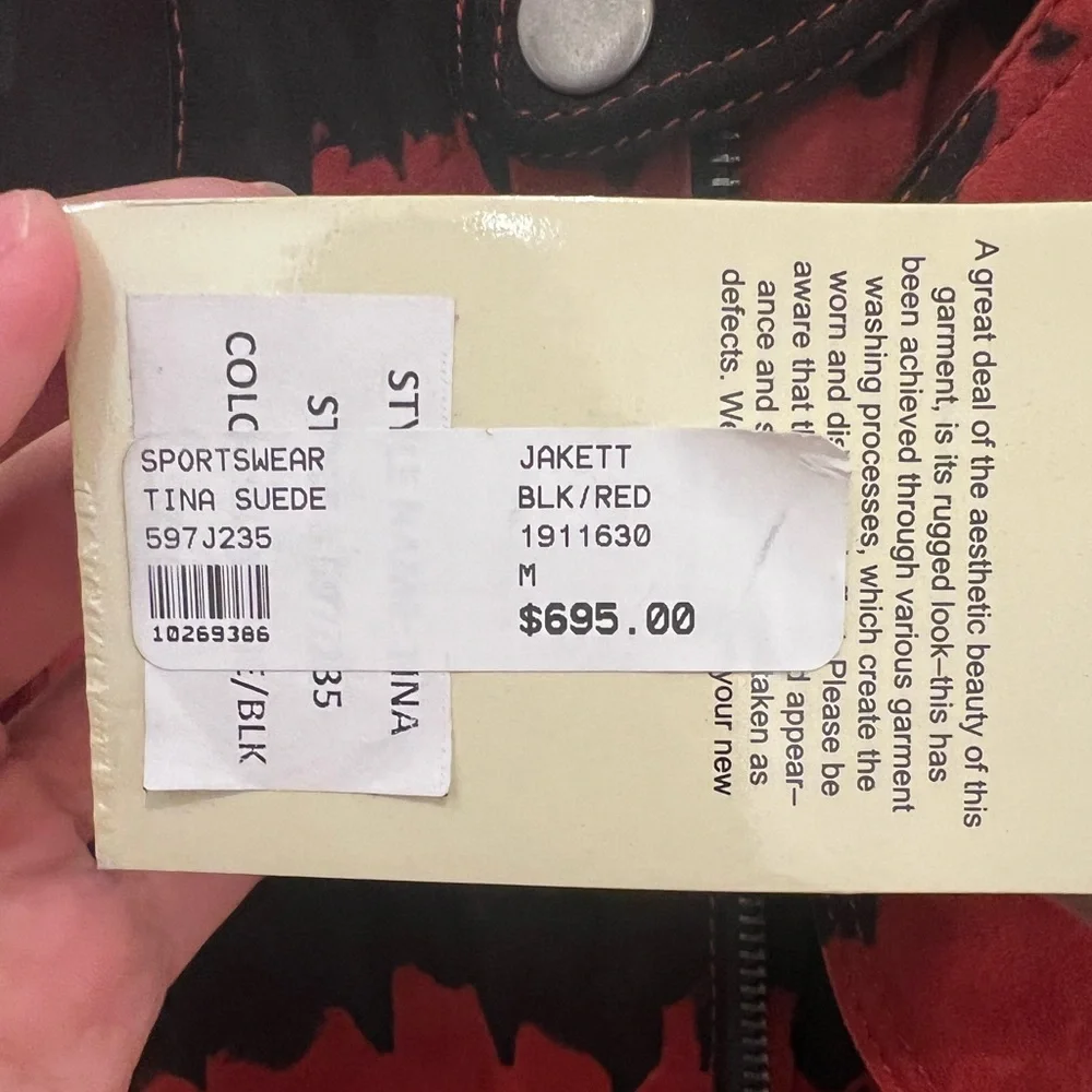 Rustic orange and black suede fringe jacket - Picture 6 of 6